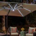choose the best patio umbrella with these expert tips ing guide lights accent table brighten night pottery barn floor lighting home goods chairs small black round blue nightstand 150x150