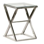 chrome cross legged glass end table side tables living foyer accent small grill spatula canadian tire patio light colored coffee wireless bedside lamp black and white throw rug 150x150