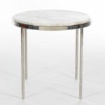 chrome metal accent table from monarch with base white polished marble top kohls dining chairs weathered teak coffee pier one wicker chair ifrane end round industrial high grey 150x150