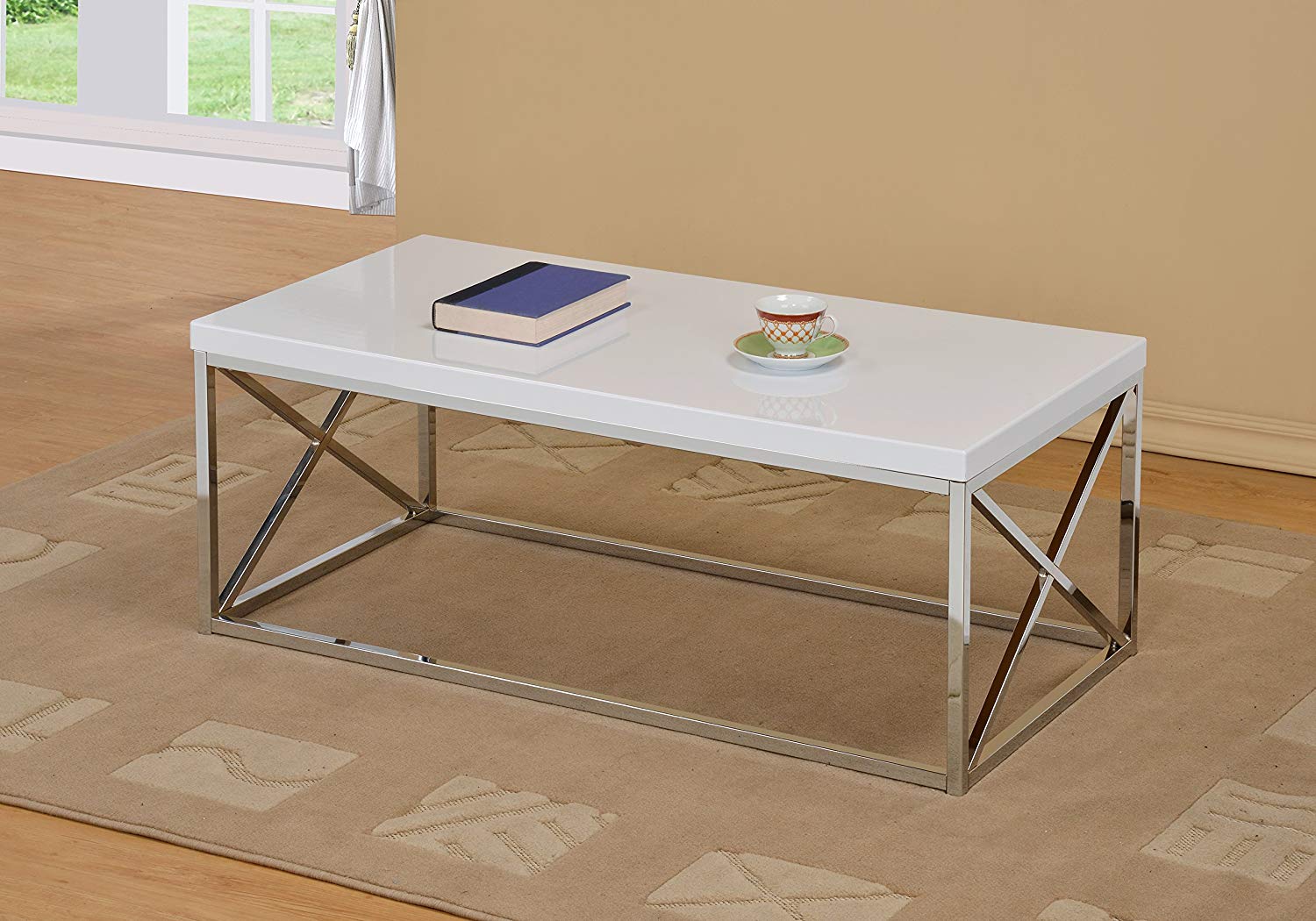 chrome metal wood cocktail coffee table white kitchen winsome cassie accent with glass top cappuccino finish dining round sunshade umbrella oval farmhouse shoe drawing kidney