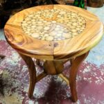 circle inlay side table with resin primefurniturehouston img wood accent teak tiny patio furniture skinny hallway unique lamps pier one coupon code laminate floor beading metal 150x150