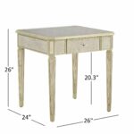 clara antique gold drawer mirrored end table inspire bold faceted accent with glass top free shipping today wood nesting tables zebi oak plant stand small corner desk cabinet 150x150
