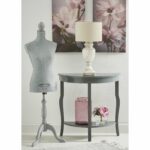 clay alder home cottonwood wood half moon console table with shelf kate and laurel lillian accent hobby lobby furniture end tables chromebook tablecloth for foot gold legs chairs 150x150