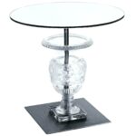 clear accent table crystal pedestal side for acrylic patio chair seat covers bistro tablecloths round white resin wicker basic coffee ceramic end tables set bedside pier one 150x150