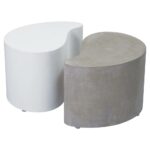 clyde modern white and grey concrete outdoor side end table set product kathy accent chair with storage porch patio furniture coffee base ideas resin nautical inspired lighting 150x150