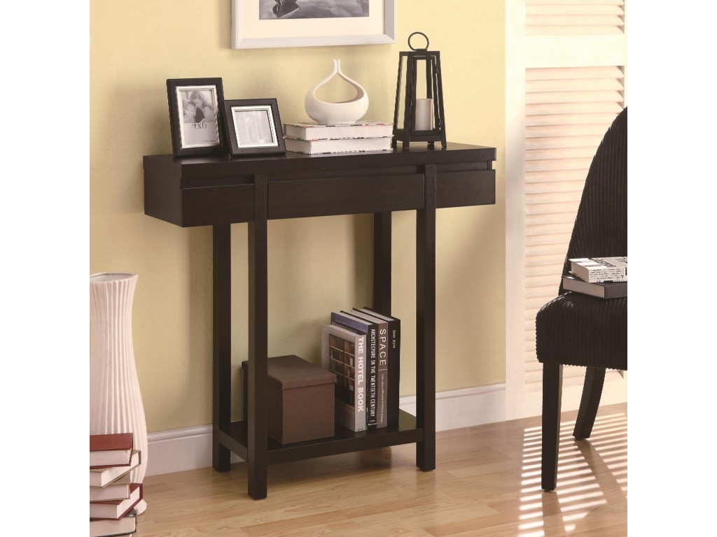 coaster accent tables modern entry table with lower shelf value products color coas threshold brown frog drum better homes and gardens coffee small mirror counter height dining