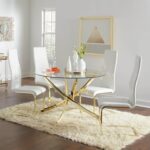 coaster chanel glam piece dining set with gold colored accents products color accent pieces for room table dunk bright furniture sets painted chest drawers half moon storage 150x150