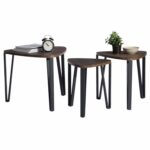 coavas vintage nesting coffee table set for living room accent legs industrial stacking end side leisure wood night stand telephone home office receving inch square tablecloth 150x150