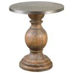 colt industrial loft rustic aluminum pedestal side table kathy kuo product better homes and gardens mercer accent vintage oak home gold metal round coffee hallway target twin 150x150