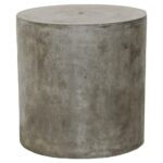 conan modern round grey concrete outdoor side end table kathy kuo home product yellow area rug industrial diy mcm furniture glass entrance farmhouse drop leaf narrow mirrored 150x150