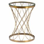 concave round brass metal accent table with glass top scale wisteria lamp entryway bench mirage mirrored elastic covers timber side outdoor furniture nautical childrens foyer 150x150