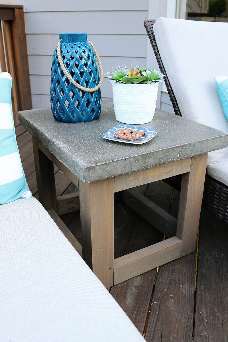 concrete wood outdoor side table diy patio bower power west elm bedside with storage sofa and accent chair sets target waldo glass lamp attached ideas pier one imports tables