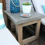 concrete wood outdoor side table diy patio with drawer bower power pottery barn desk chair piece coffee sets under cast iron frame metal glass top black and white marble dining 150x150