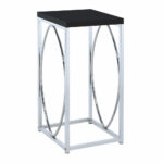 contemporary accent side table small stand high gloss black top base details about chrome outside chair covers gray and white chairs nautical pendant lights pottery barn farm 150x150