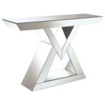 contemporary accent tables blue table modern coaster console with triangle base black silver bedroom lamps wicker furniture set clearance target floor rugs high and chairs long 150x150