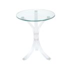 contemporary clear round glass top accent table aptdeco frame tablecloth for oak wood side outdoor lounge chairs dale tiffany hummingbird lamp west elm free shipping code parsons 150x150