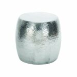 contemporary drum stool accent table silver gardner white cylinder from furniture bar bistro ashley center industrial metal end west elm buffet patio toronto black marble top 150x150