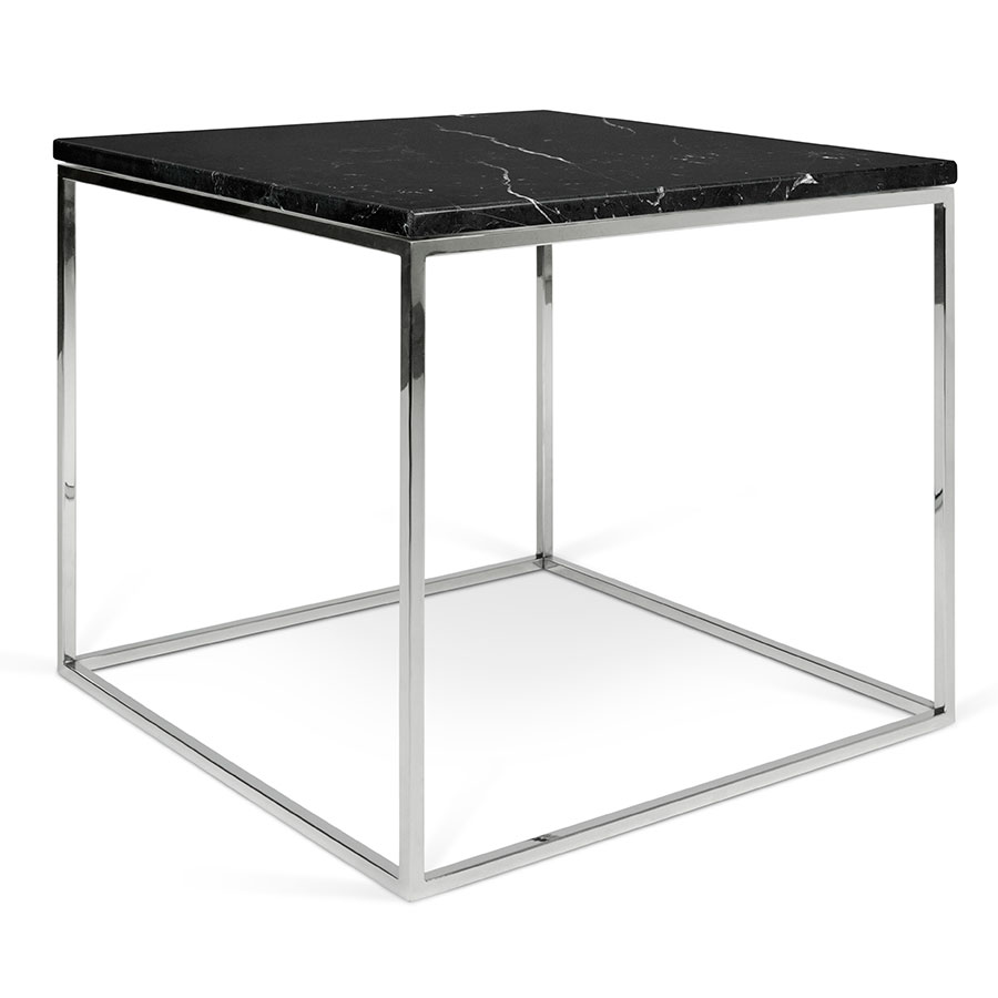 contemporary end tables side collectic home gleam marble table black chrome accent top metal base square modern glass entrance narrow depth console west elm furniture reviews
