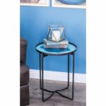 contemporary inch round blue glass accent table studio tables free shipping today root west elm clearance mirror long console behind couch black mirrored bedside white night for 150x150