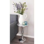 contemporary inch silver metal pedestal accent table studio free shipping today pottery barn lorraine dining chairs glass top patio end tables small chrome vacuum lucite acrylic 150x150