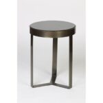 contemporary metal and stone accent table antique brass finish black with granite footstool coffee small white desk cube storage unit ikea round decorative display plans reclaimed 150x150