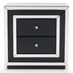 contemporary mirrored drawer night stand zuri furniture three drawered black modern accent table chest free shipping stanley rectangle counter height mid century classic coffee 150x150