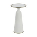 contemporary round accent table with bronze trim putnam mason furniture tables side end glass metal industrial transitional dering hall slim white console cabinets resin outdoor 150x150