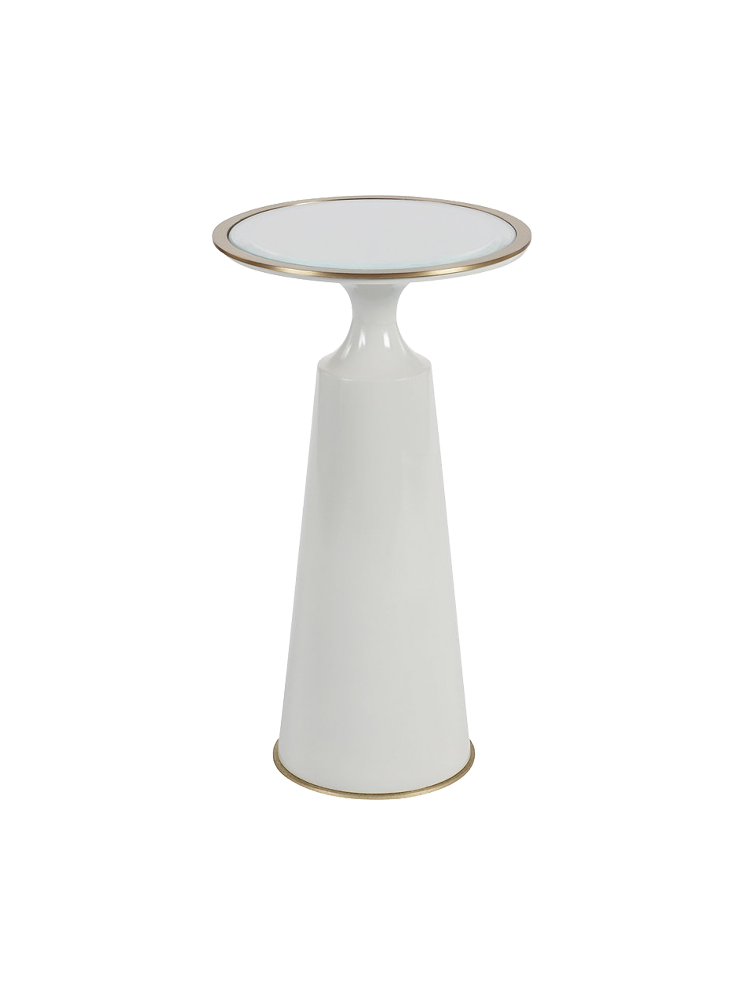 contemporary round accent table with bronze trim putnam mason furniture tables side end glass metal industrial transitional dering hall slim white console cabinets resin outdoor