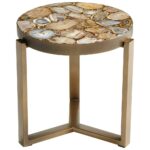 contemporary stone and brass agate side table accent unique small end tables sun garden umbrella changing cover white coffee large tilting patio top designs turquoise pieces barn 150x150