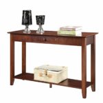convenience concepts american heritage console table threshold accent espresso with drawer and shelf kitchen dining round wood coffee metal legs floor transition reducer shelves 150x150