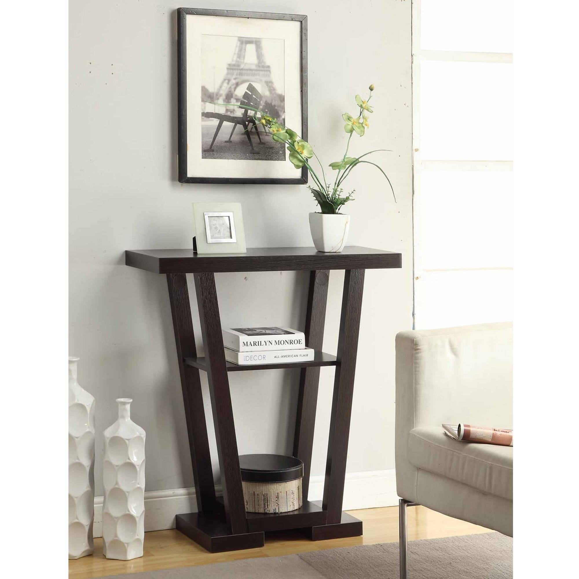 convenience concepts newport console table multiple finishes accent under west elm lamp shades folding coffee target low drum throne back couch small occasional with drawer