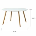 convenience concepts oslo white top natural wood legs round coffee table accent with screw free shipping today leather sofa outdoor drink sea themed lamp shades patio and side 150x150