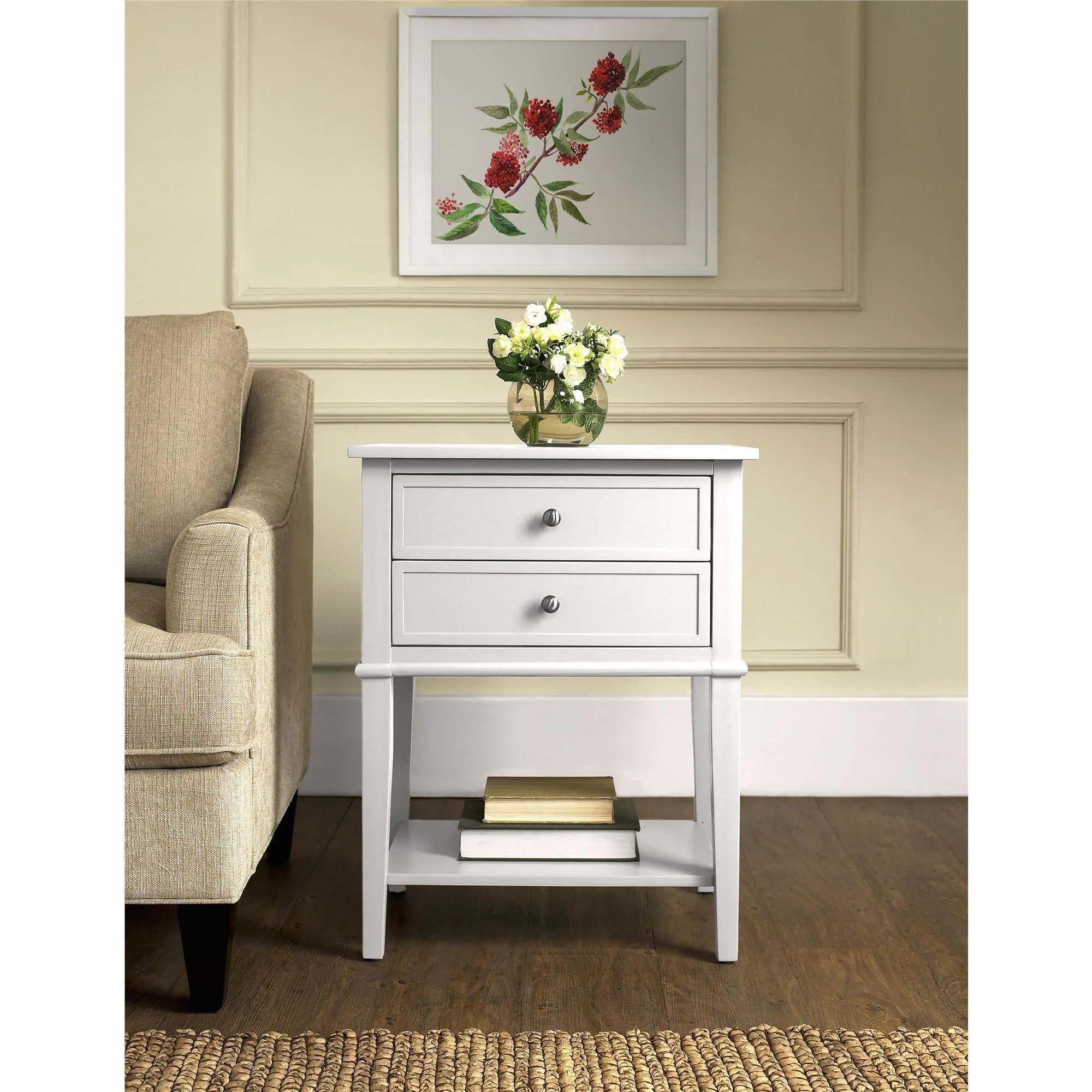 copper grove kurdica white drawer accent table clay alder home isleton with drawers bedside charging station farmhouse dining plans tabletop gas grill round silver metal coffee