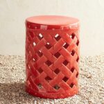 coral lattice garden stool patio decor stools accent table pier one tray tables pottery barn dining wicker furniture promo code coffee sets target mirrored bedside christmas linen 150x150