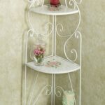 corner table plan alternative comes with white iron frames and floral shelves curves foot glass flower vase abstract wall paper motive candle small accent home furniture alluring 150x150