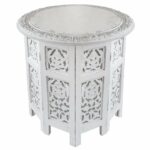 cotton craft jaipur solid wood handcrafted carved antique round accent table folding coffee white inch top high kitchen ikea storage unit large patio umbrella farmhouse style 150x150