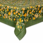 couleur nature fruit design tablecloth inches mzdbbl artistic accents yellow green home kitchen glass and wood lamp tables hammered metal coffee table console ikea top black 150x150