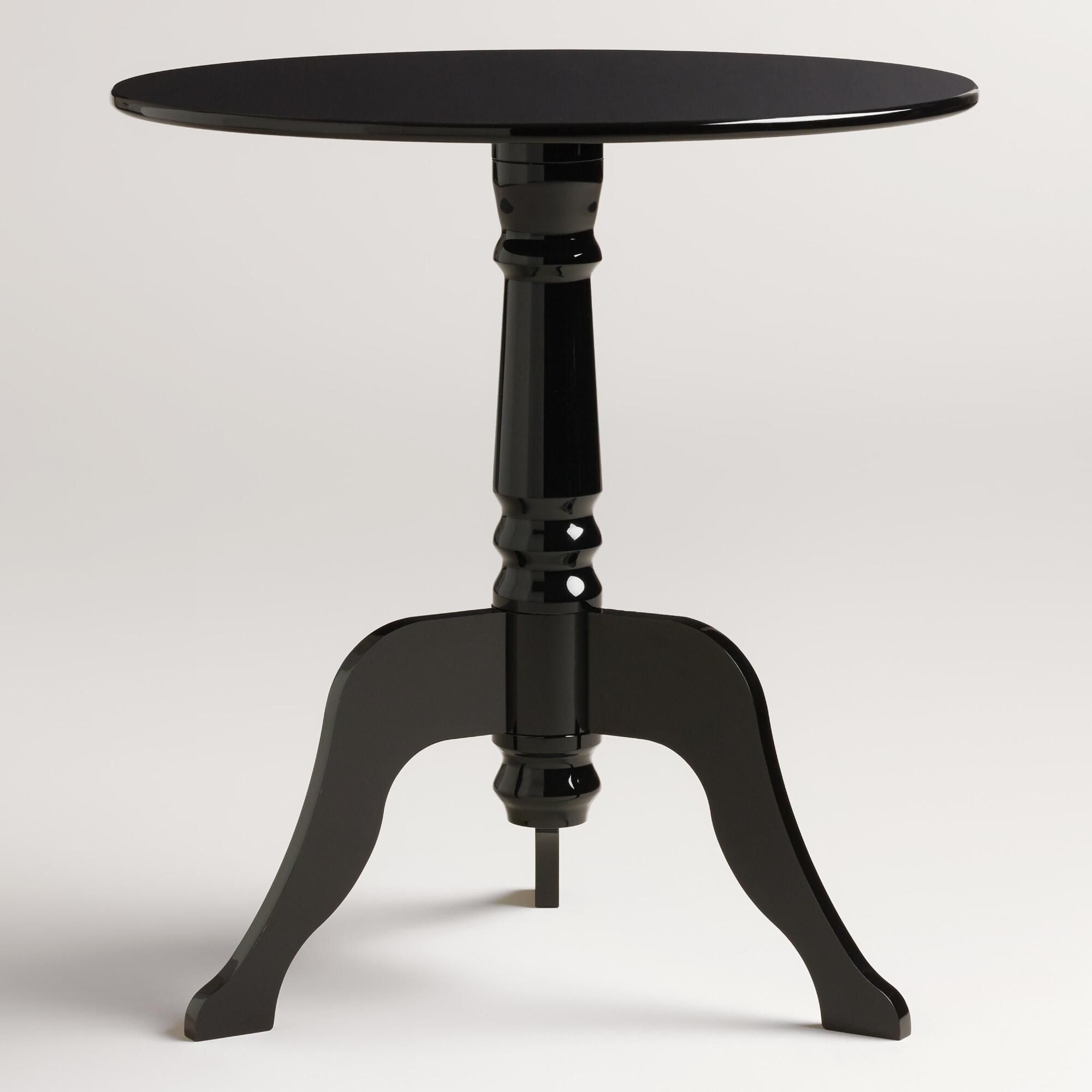 crafted deep black acrylic with curvy legs our queen anne style accent table side west elm coffee desk three legged concrete patio furniture clearance ikea bedroom cupboards metal