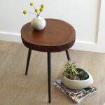 crafted from real slice mahogany wood with accent table inherent variations our long legged end truly one kind extendable modern glass cocktail coral home accessories west elm 150x150