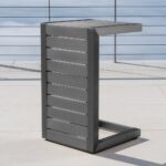 crested bay outdoor gray aluminum shaped side table gdf studio shelby accent chest wall console sun porch furniture with bbq built short sofa uttermost round inexpensive french 150x150