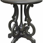 crestview collection kensington burnished oak round antique white accent table kitchen dining farm door stainless steel island touch bedside lamps ice box cooler side summer 150x150