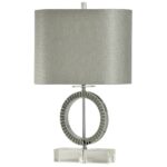 crystal base accents the round mirrored table lamp with oval fabric shade accent contemporary coffee tables toronto cocktail linens mirror design rectangle storage inexpensive 150x150