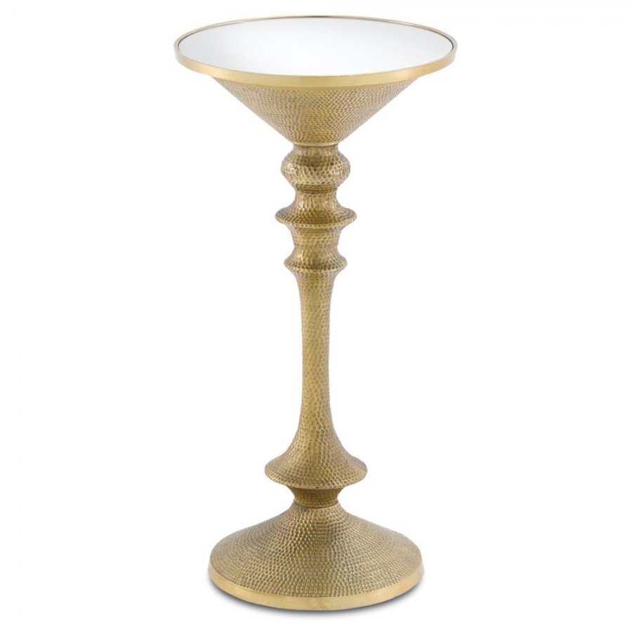 currey and company melina accent table hammered antique gold mirror glass tall side with shelves kitchen island trolley martini rectangular drop leaf dining furniture edmonton