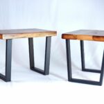 custom industrial reclaimed timber end table set square accent looking tables outdoor seating white marble oval coffee inexpensive round tablecloths wine rack side with drawer 150x150