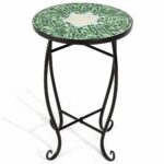 custpromo mosaic accent table metal round side bella green outdoor plant stand cobalt glass top indoor garden patio living room furniture end tables blue trunk pottery barn floor 150x150