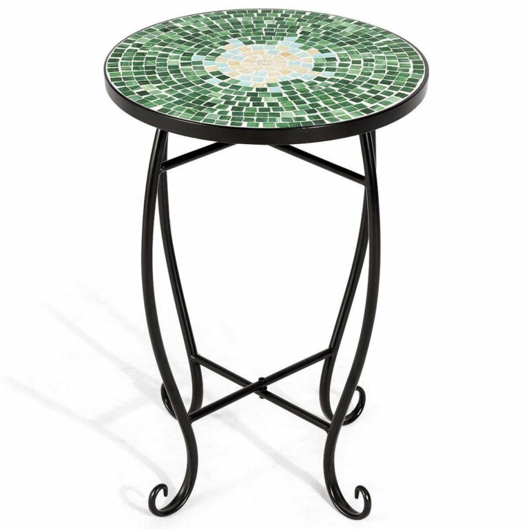 Bella Green Mosaic Outdoor Accent Table - Grottepastenaecollepardo ...