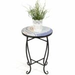 custpromo mosaic accent table metal round side bella green outdoor plant stand with cobalt glass top indoor garden patio ocean wave kitchen small half inexpensive home decor 150x150
