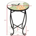 custpromo mosaic accent table metal round side glass plant stand cobalt top indoor outdoor garden patio sweet pineapple kitchen heat resistant cloth sea themed lamps pool 150x150