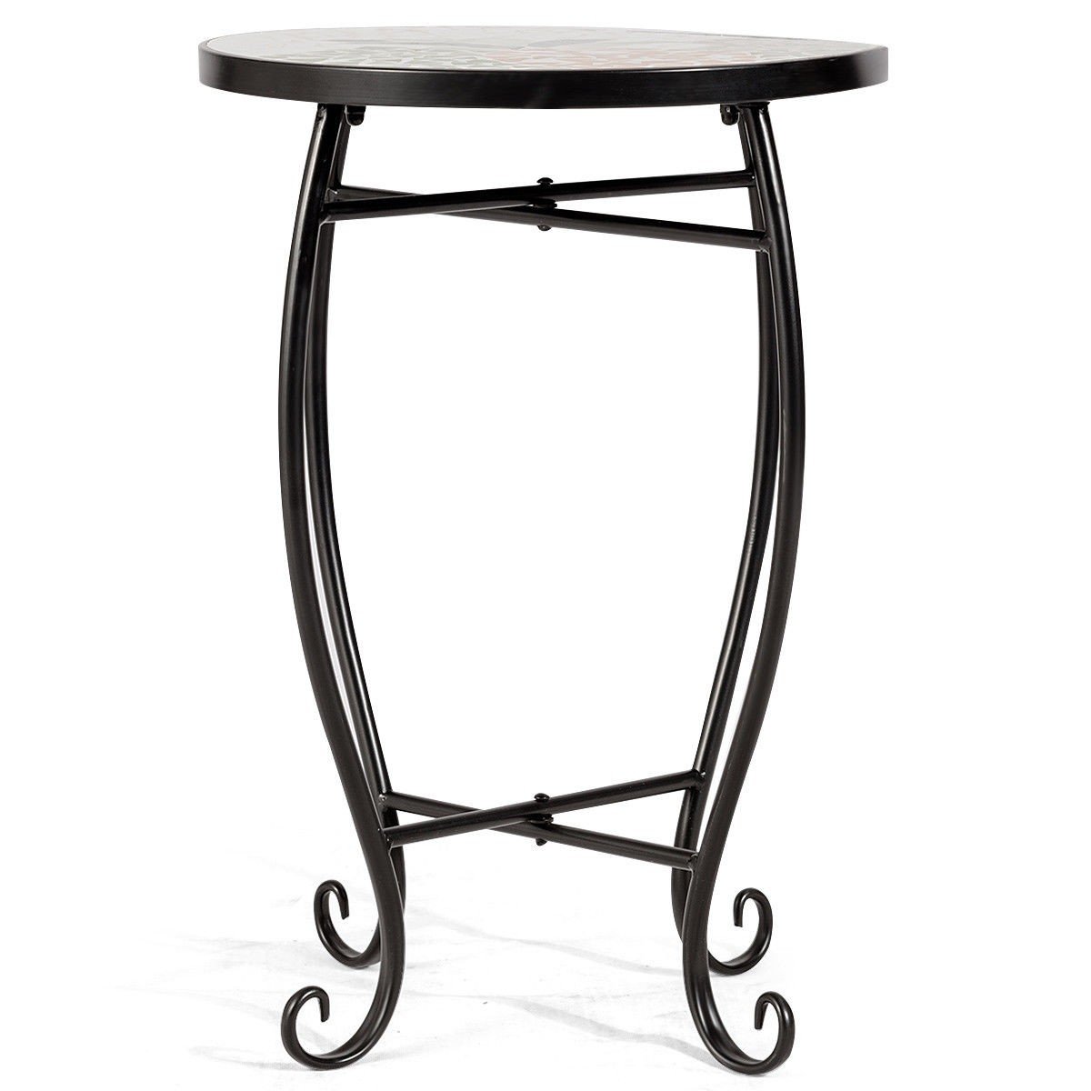 custpromo mosaic accent table metal round side plant stand with cobalt glass top indoor outdoor coastal bedroom ideas alexa home automation dale tiffany stained lamp shade ikea