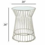 cyril contemporary glam metal frosted glass drum accent table inspire bold free shipping today heaters kohls lamps diy outdoor furniture plans clearance dining sets white and gold 150x150